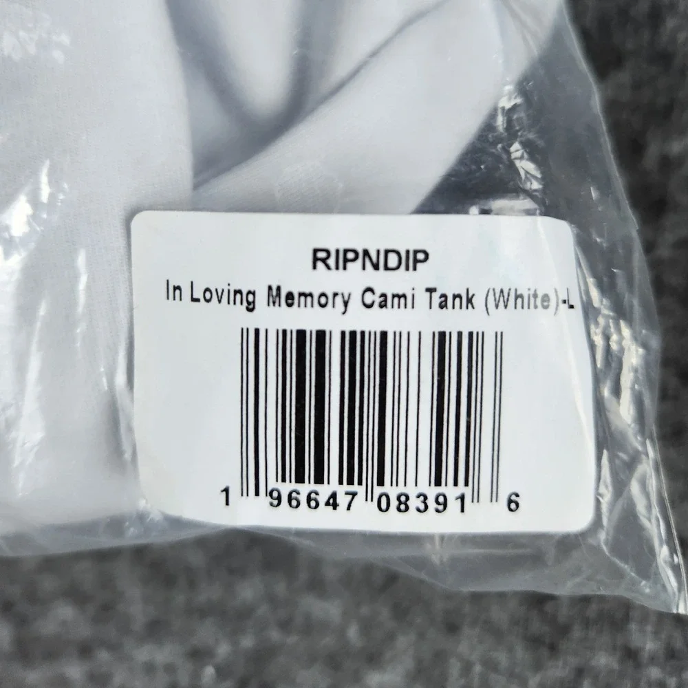 RIPNDIP In Loving Memory Cami‎ Tank White Blue Graphic Print Size L - Picture 5 of 8